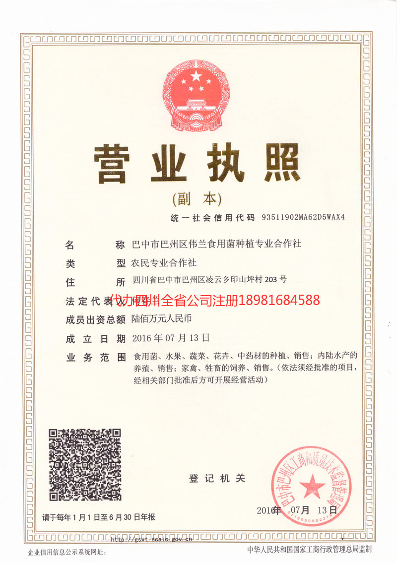 宁波宁波伟兰食用菌种植专业合作社